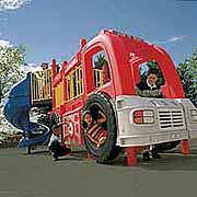 fire truck-themed play structure